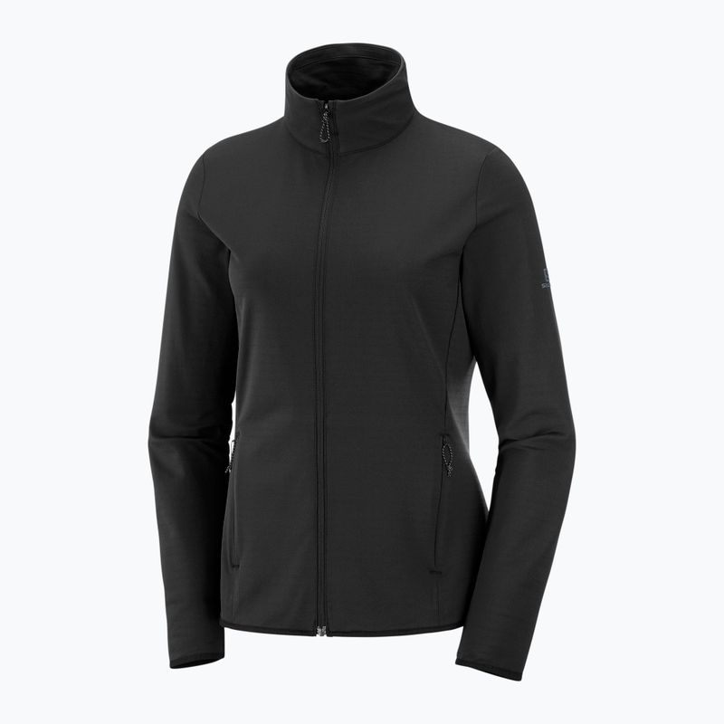 Moteriški Salomon Outrack Full Zip Mid vilnoniai marškinėliai su užtrauktuku, juodi LC1358200 4