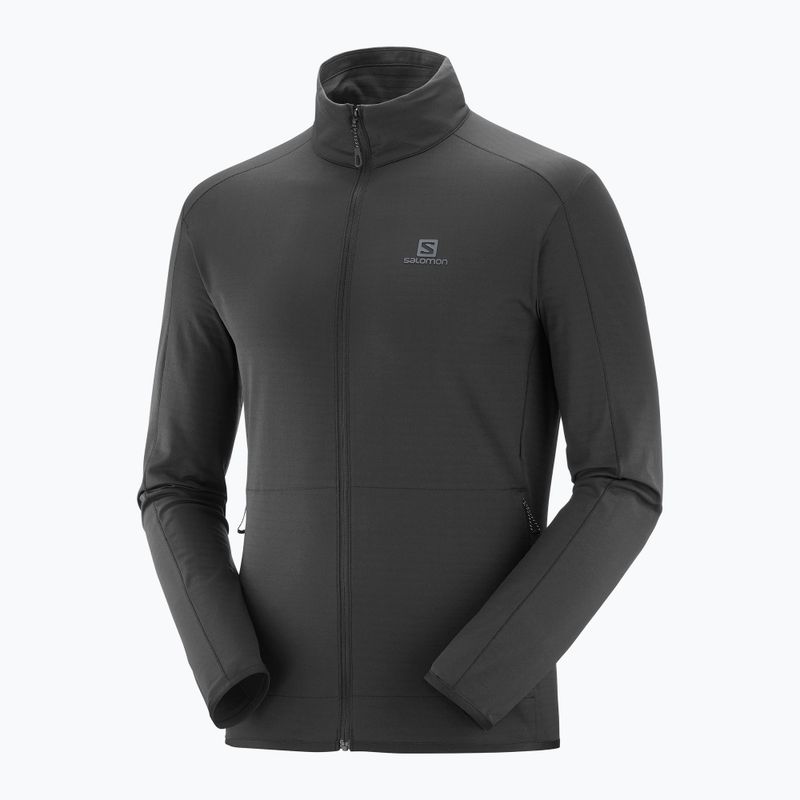 Vyriški Salomon Outrack Full Zip Mid vilnoniai marškinėliai su užtrauktuku, juodi LC1369200
