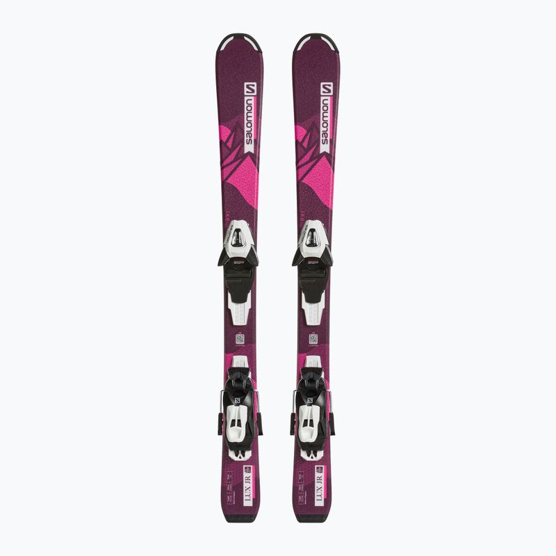 Vaikiškos kalnų slidės Salomon Lux Jr S + C5 bordeau/pink