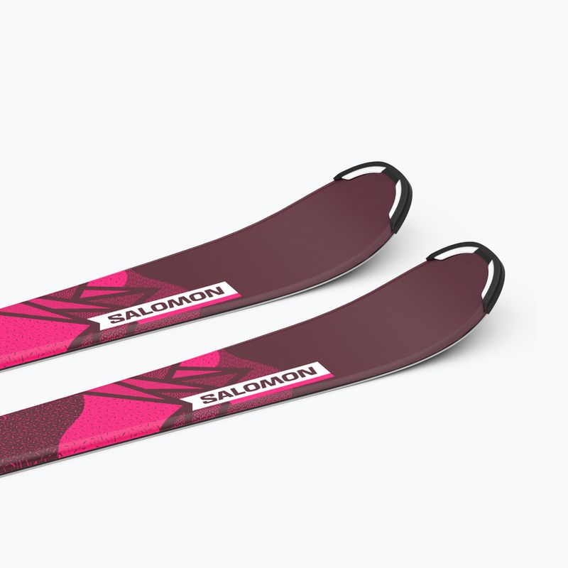 Vaikiškos kalnų slidės Salomon Lux Jr S + C5 bordeau/pink 9