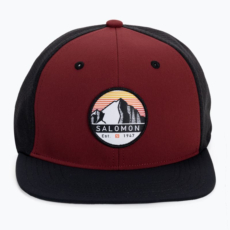 Salomon Trucker Plokščia beisbolo kepurė kaštoninės spalvos LC1680700 4
