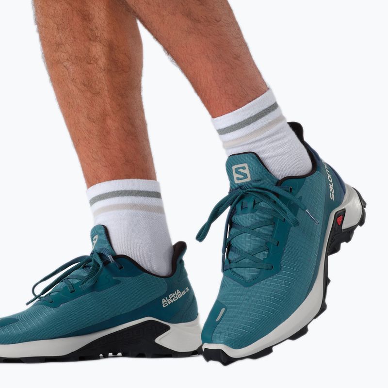 Salomon Alphacross 3 vyriški bėgimo bateliai bluesteel/lunar rock/black 8