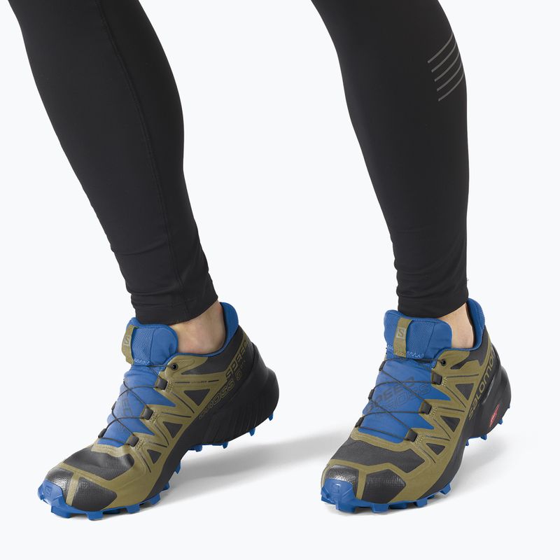 Vyriški bėgimo bateliai Salomon Speedcross 5 GTX black/green moss/skydiver 9