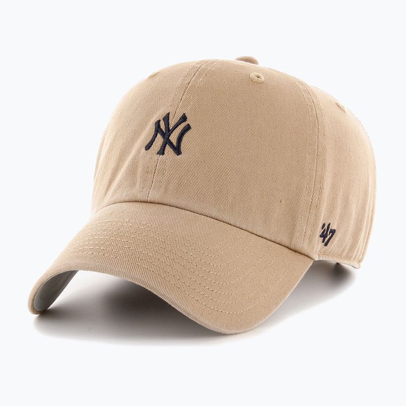 Kepuraitė su snapeliu 47 Brand MLB New York Yankees Base Runner CLEAN UP khaki