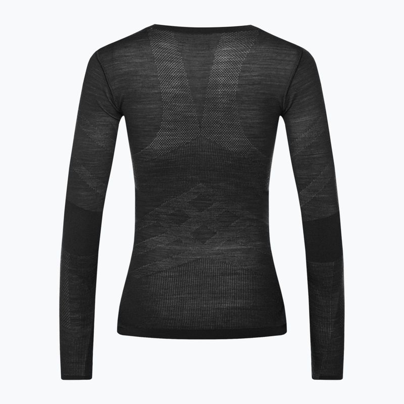 Termoaktyvus moteriškas džemperis Smartwool Intraknit Merino 200 Crew black/white 2