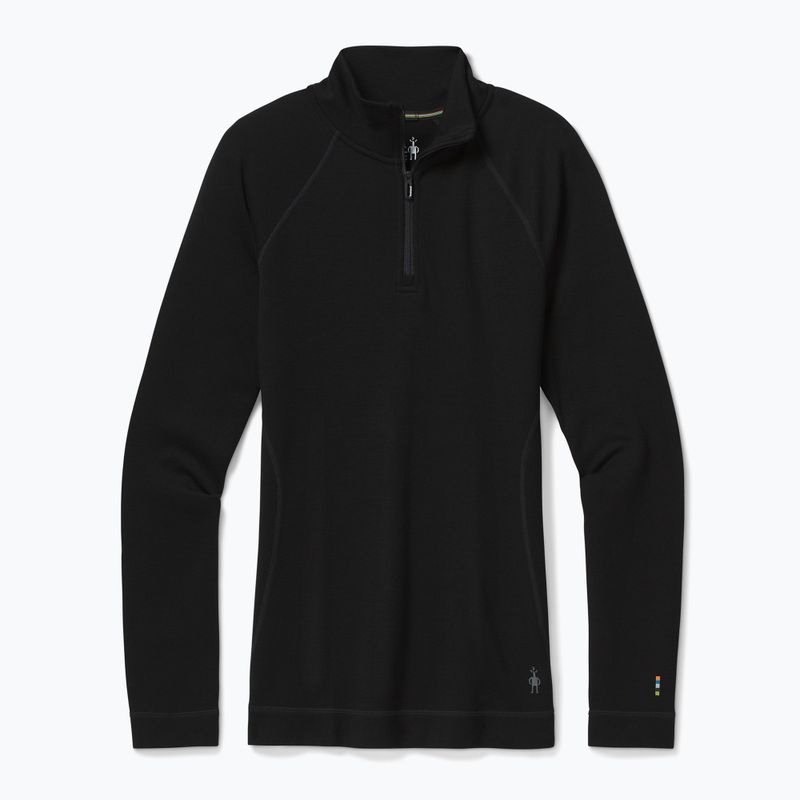 Moteriški Smartwool Merino 250 Baselayer 1/4 Zip Termo marškinėliai su užtrauktuku dėžutėje, juodi SW016374001