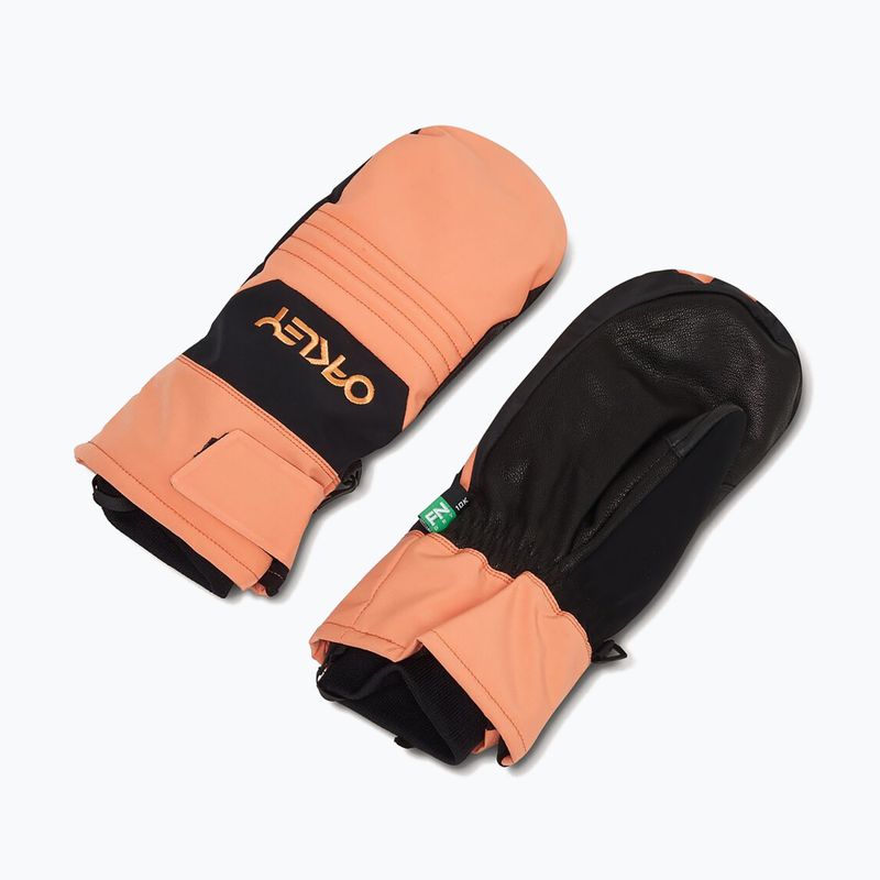 "Oakley B1B Mittes" minkštos oranžinės snieglenčių pirštinės 5