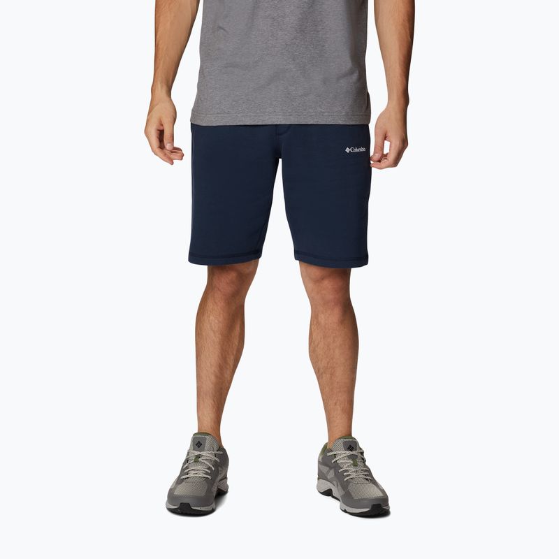 Vyriški Columbia Logo Fleece trekingo šortai tamsiai mėlyni 1884601464