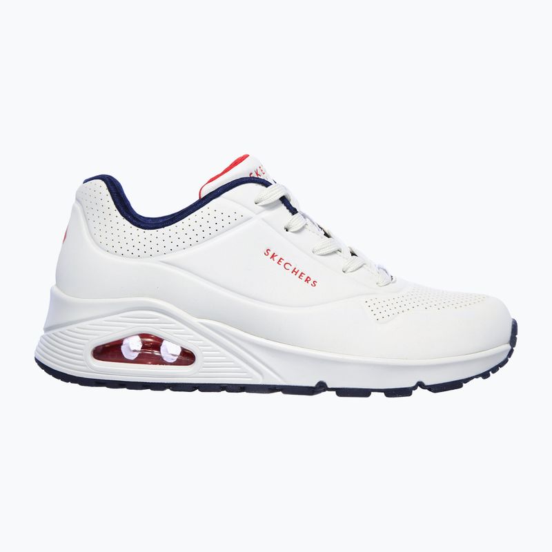 Moteriški batai SKECHERS Uno Stand On Air white durabuck/navy/red trim/mesh 2