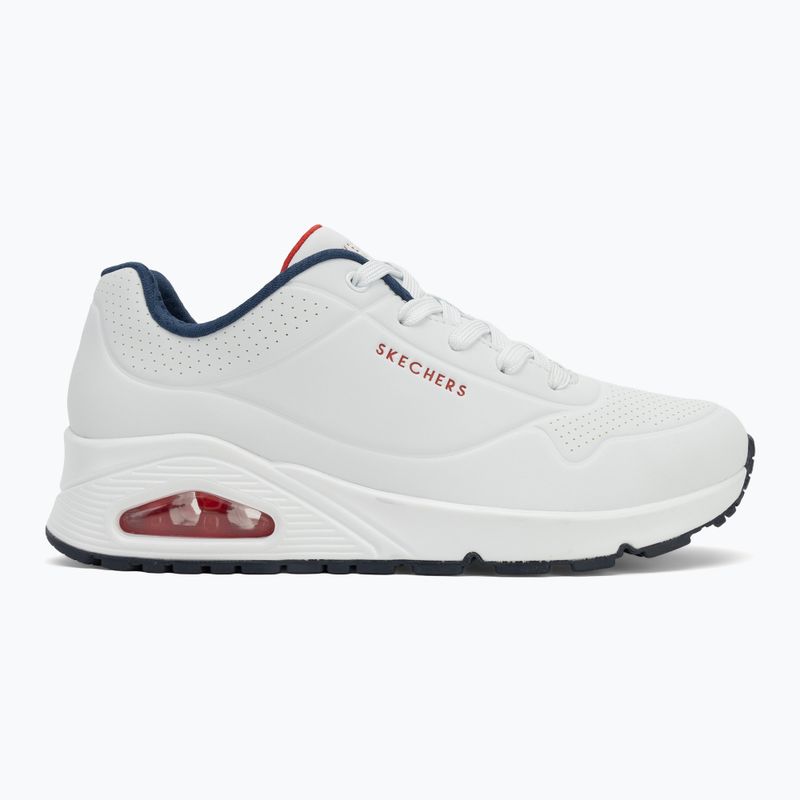 Moteriški batai SKECHERS Uno Stand On Air white durabuck/navy/red trim/mesh 2