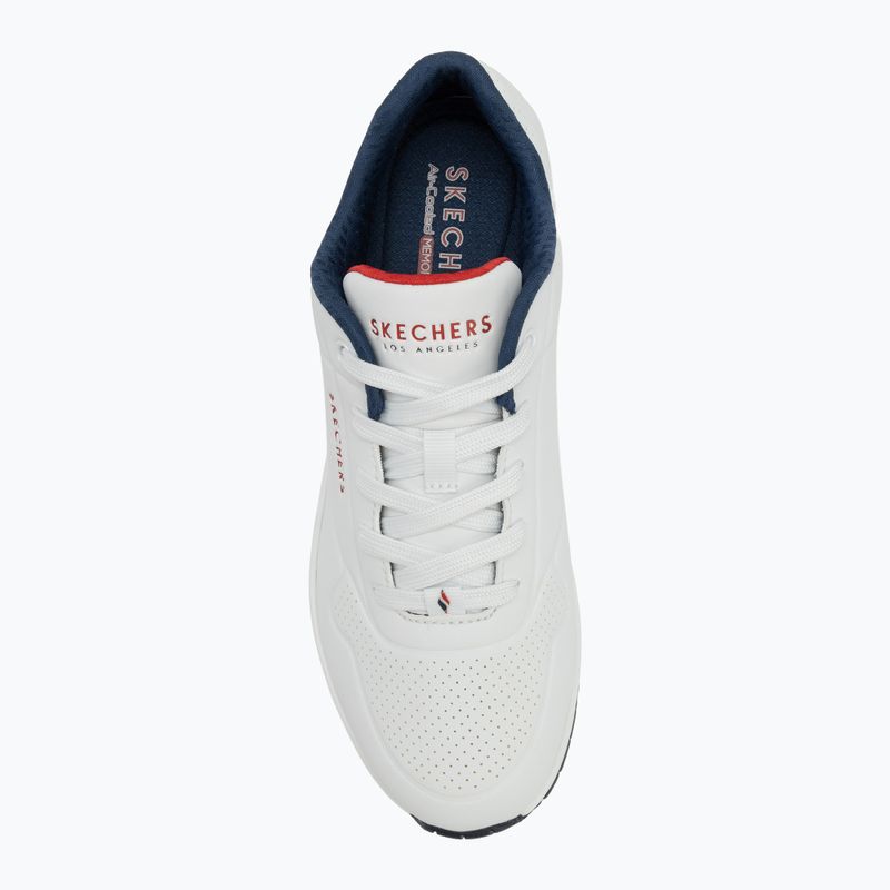 Moteriški batai SKECHERS Uno Stand On Air white durabuck/navy/red trim/mesh 5