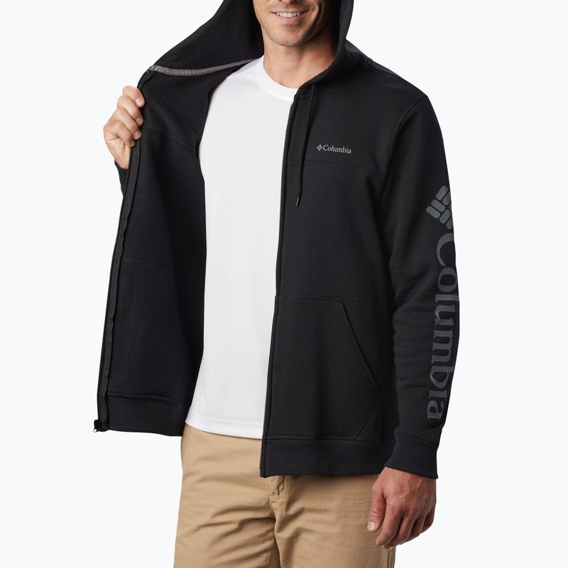 Vyriški Columbia logotipas Fleece Full Zip vilnoniai džemperiai juodi 1889164010 3