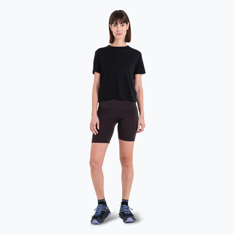 Moteriški žygio marškinėliai icebreaker Merino 150 Tech Lite III SS Crop Tee black 2