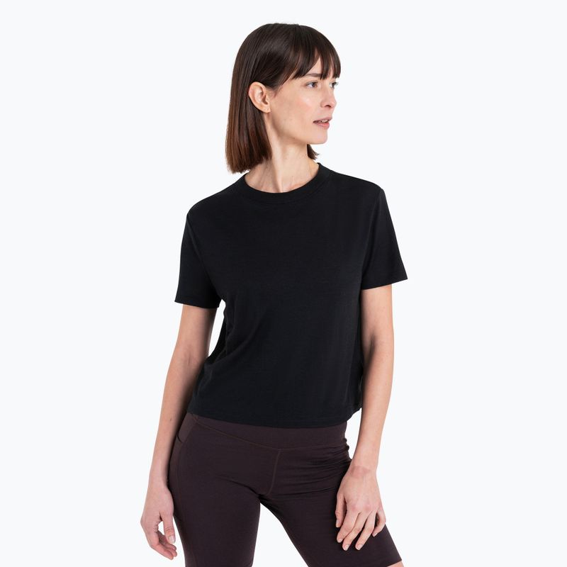 Moteriški žygio marškinėliai icebreaker Merino 150 Tech Lite III SS Crop Tee black 4