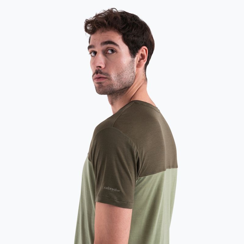 Vyriški žygio marškinėliai icebreaker Merino Cool-Lite Sphere III SS Tee Colour Block lichen/loden 4