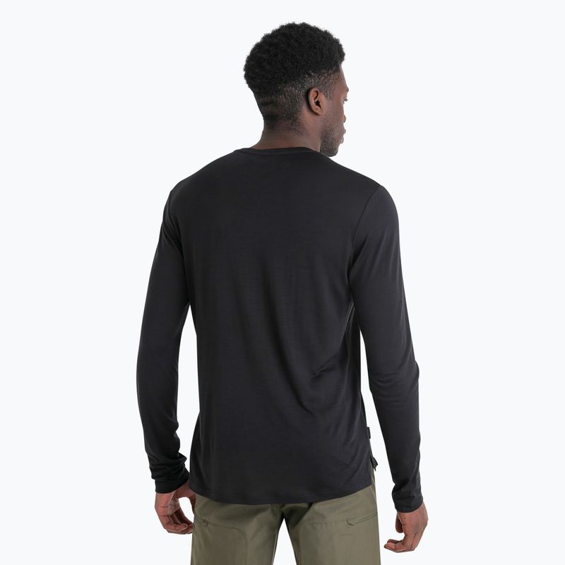 Vyriški žygio marškinėliai ilgomis rankovėmis icebreaker Merino 125 Cool-Lite Sphere III LS Tee black 3