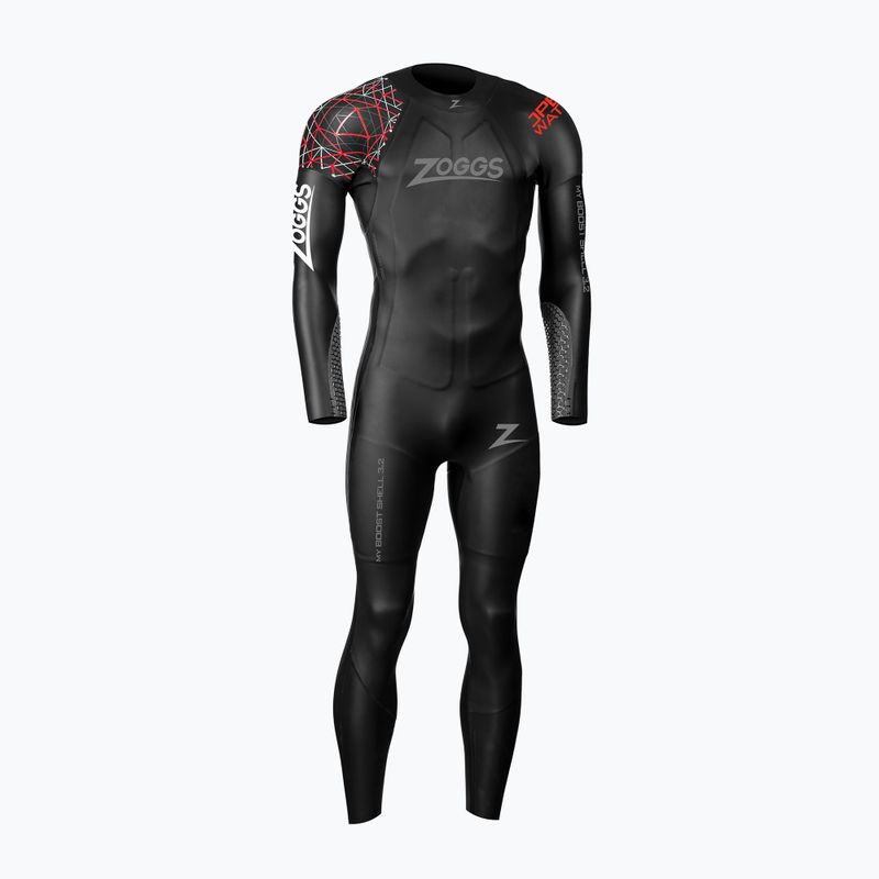 Vyriškos plaukimo putos Zoggs Ow Myboost Shell Fs 3.2 mm black/red
