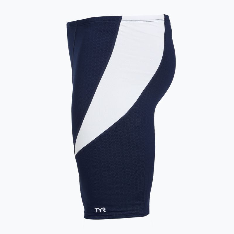 Vyrų plaukimo šortai TYR Durafast Elite Curve Splice Hexa Jammer navy/white 4