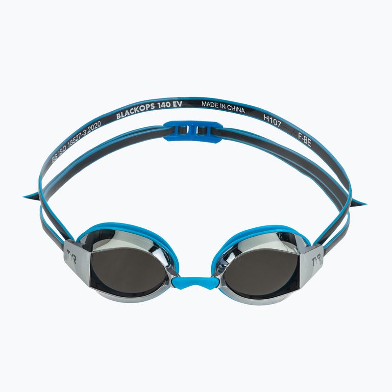 Vaikiški plaukimo akiniai TYR Blackops 140 Ev Racing Mirrored silver/ blue/ black 2