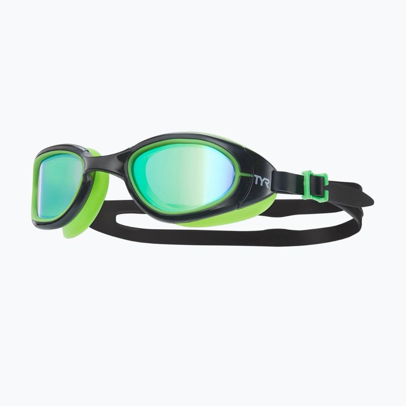 Plaukimo akiniai TYR Special Ops 2.0 Mirrored green/ black/ fluo green