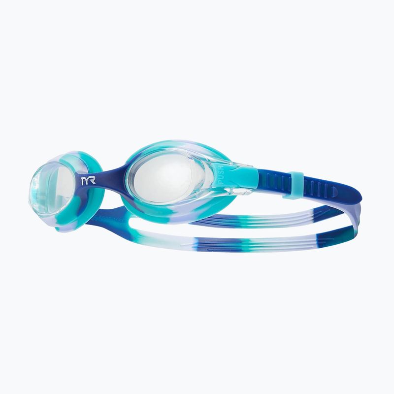 Vaikiški plaukimo akiniai TYR Swimple Tie Dye Non-Mirrored clear/purple/teal