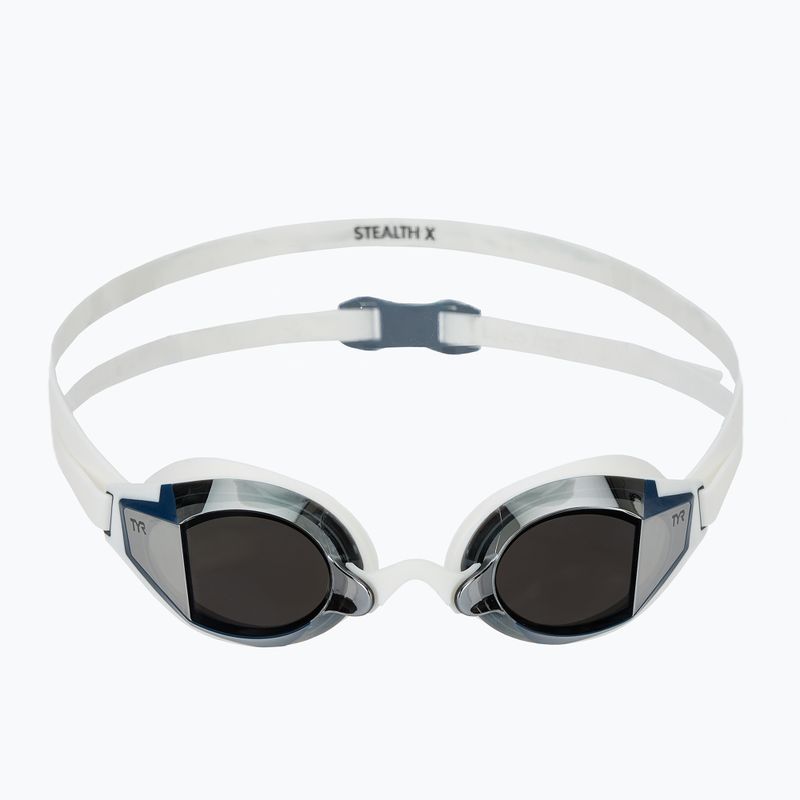 Plaukimo akiniai TYR Stealth-X Performance Mirrored silver/ white/ white 2
