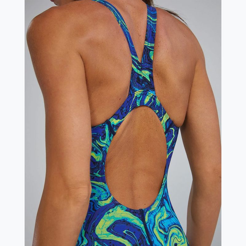 Moteriškas vientisas maudymosi kostiumėlis TYR Thresher Open Back Hyperblitz blue/green 6