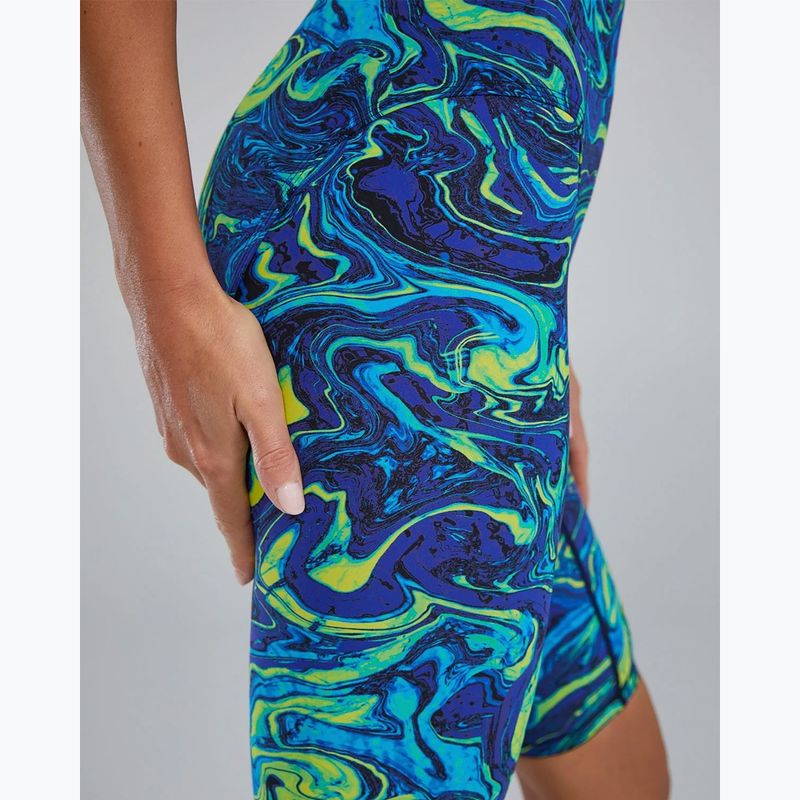 Moteriškas vientisas maudymosi kostiumėlis TYR Thresher Open Back Hyperblitz blue/green 8