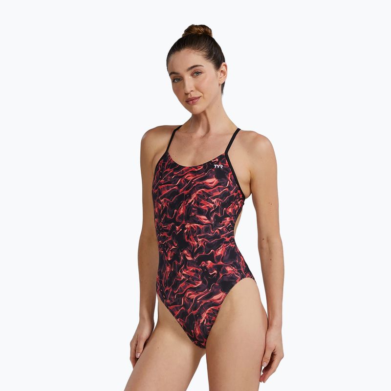 Moteriškas vientisas maudymosi kostiumėlis TYR Durafast Elite Energia Cutoutfit red 4