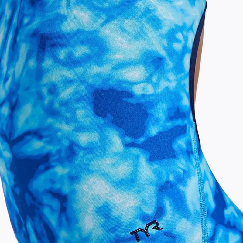 Moteriškas vientisas plaukimo kostiumas TYR Durafast Elite Azultec Diamondfit ocean blue 6