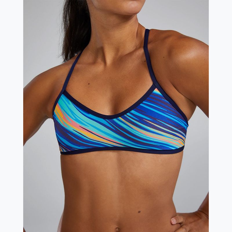 Maudymosi kostiumėlio viršus TYR Riptidal Trinity teal/orange 5