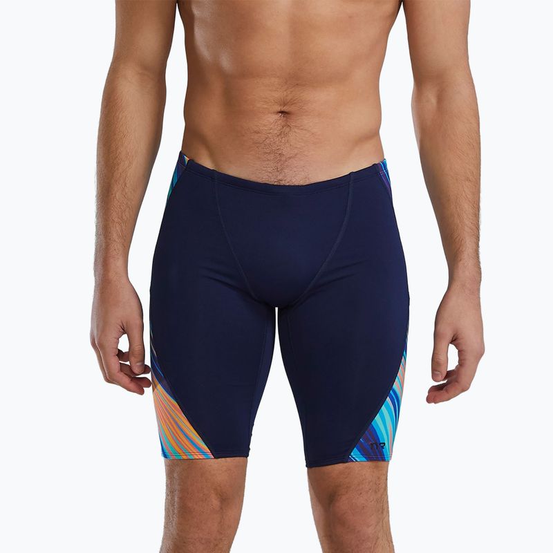 Vyriški plaukiojimo šortai TYR Durafast Elite Riptidal Jammer teal/orange 5