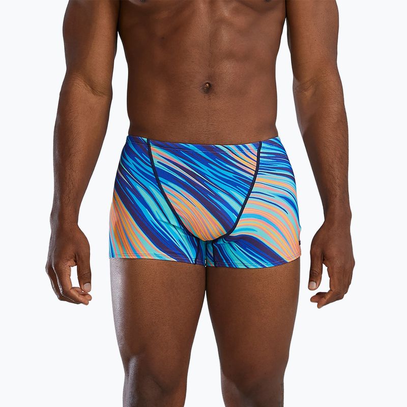 Vyriškos plaukimo trumpikės TYR Durafast Elite Riptidal Square Leg teal/orange