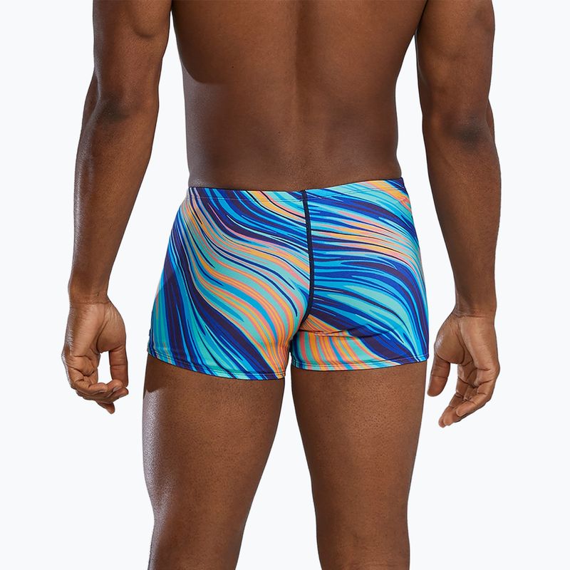 Vyriškos plaukimo trumpikės TYR Durafast Elite Riptidal Square Leg teal/orange 2