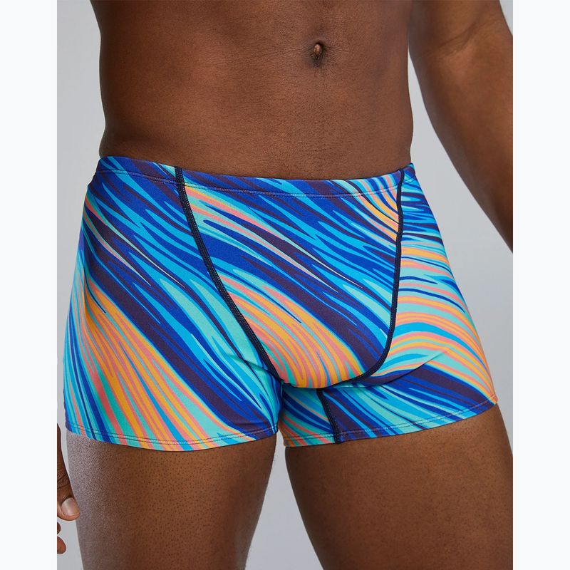 Vyriškos plaukimo trumpikės TYR Durafast Elite Riptidal Square Leg teal/orange 5