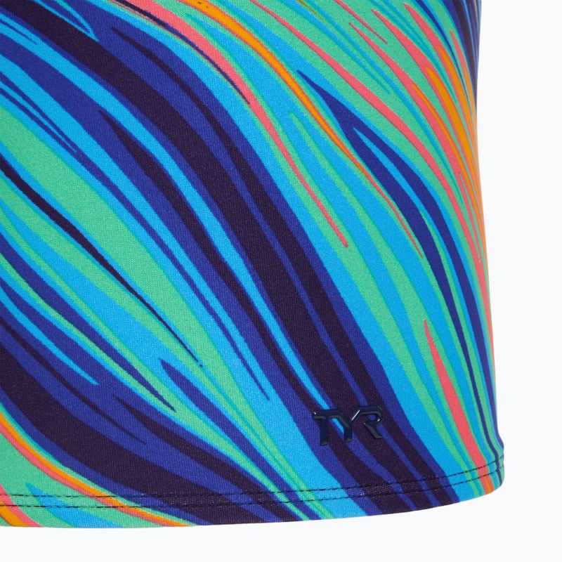 Vyriškos plaukimo trumpikės TYR Durafast Elite Riptidal Square Leg teal/orange 3