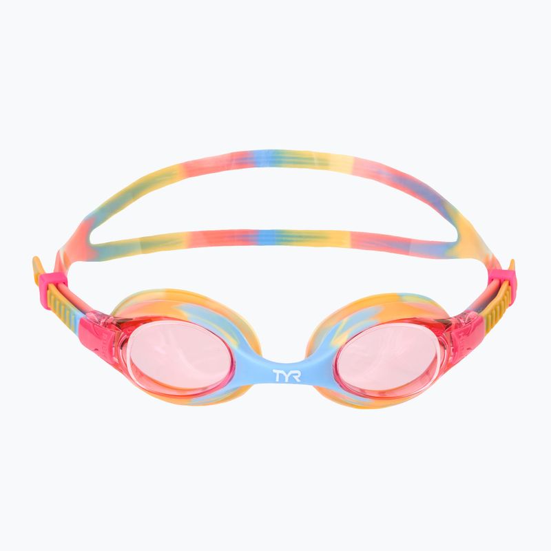 "TYR Swimple Tie Dye Non-Mirrored" rožinės, oranžinės ir geltonos spalvos vaikiški plaukimo akiniai 2