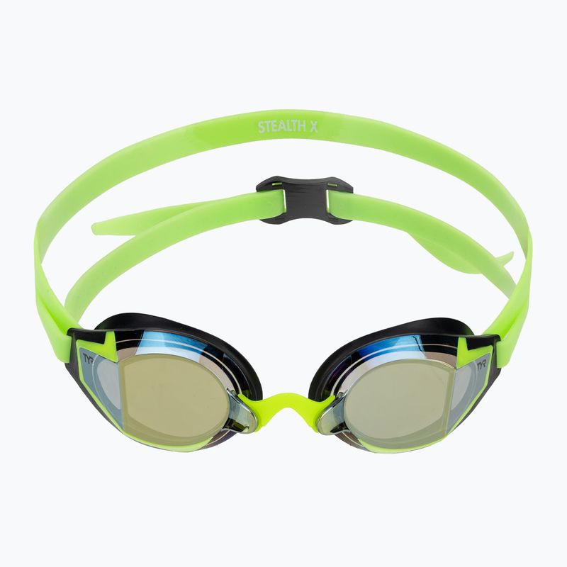 Plaukimo akiniai TYR Stealth-X Performance Mirrored electro lime 2