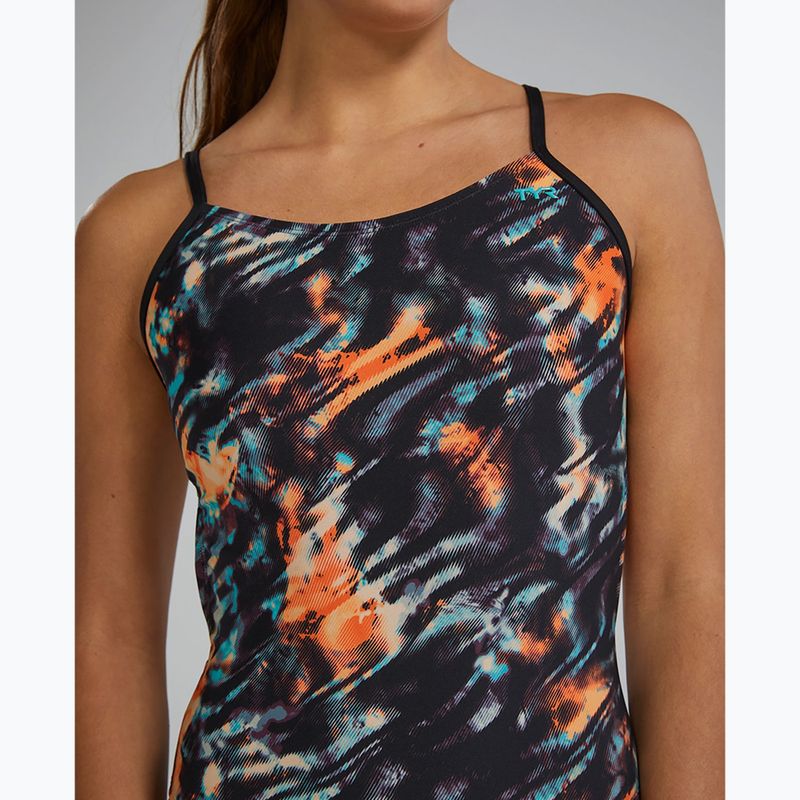 Moteriškas vientisas maudymosi kostiumėlis Tyr Durafast Elite Validus Cutoutfit orange/aqua/black 5