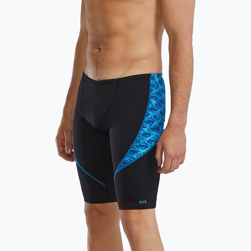 Vyrų plaukimo šortai TYR Durafast Elite Oceanid Jammer light blue/aqua 3