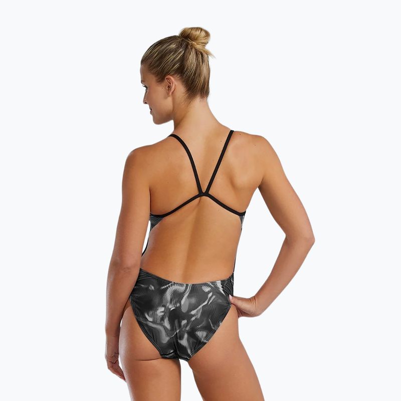 Moteriškas vientisas plaukimo kostiumėlis TYR Durafast Elite Waveform Cutoutfit titanium 5
