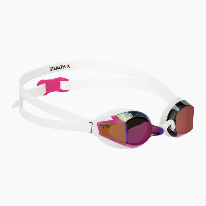 Plaukimo akiniai TYR Stealth-X Performance Mirrored pink/white