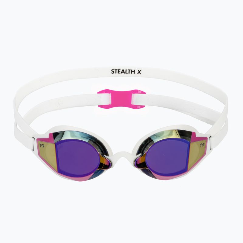 Plaukimo akiniai TYR Stealth-X Performance Mirrored pink/white 2