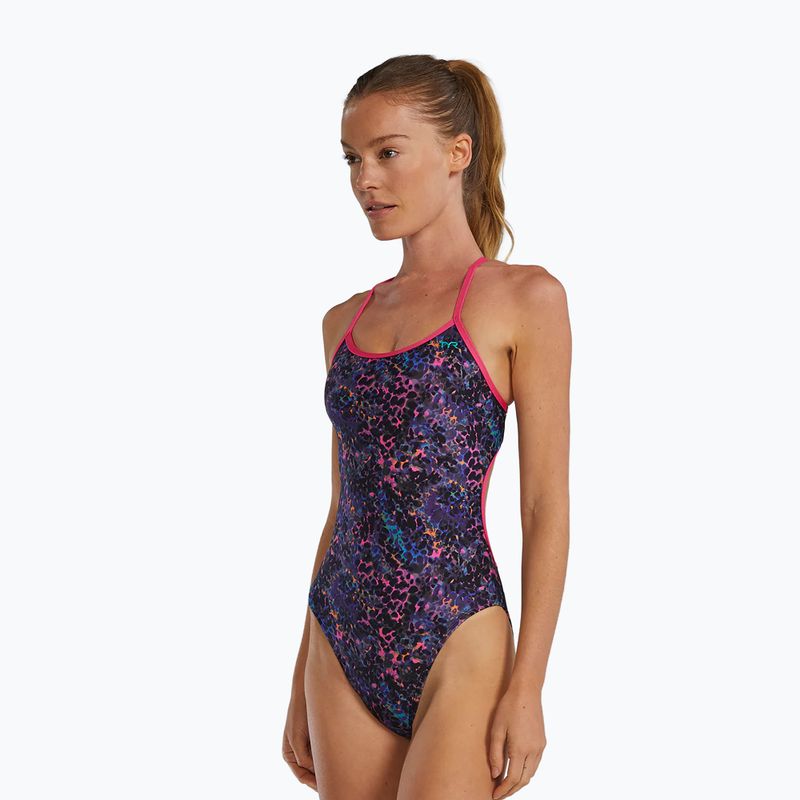 Moteriškas vientisas plaukimo kostiumėlis TYR Durafast Elite Trinityfit petunia stipple 3
