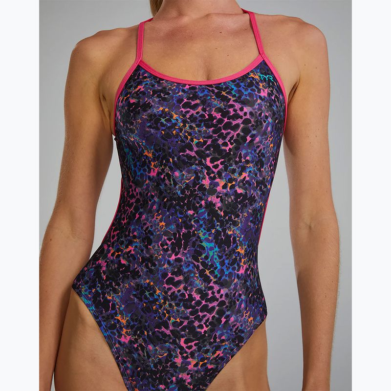 Moteriškas vientisas plaukimo kostiumėlis TYR Durafast Elite Trinityfit petunia stipple 5