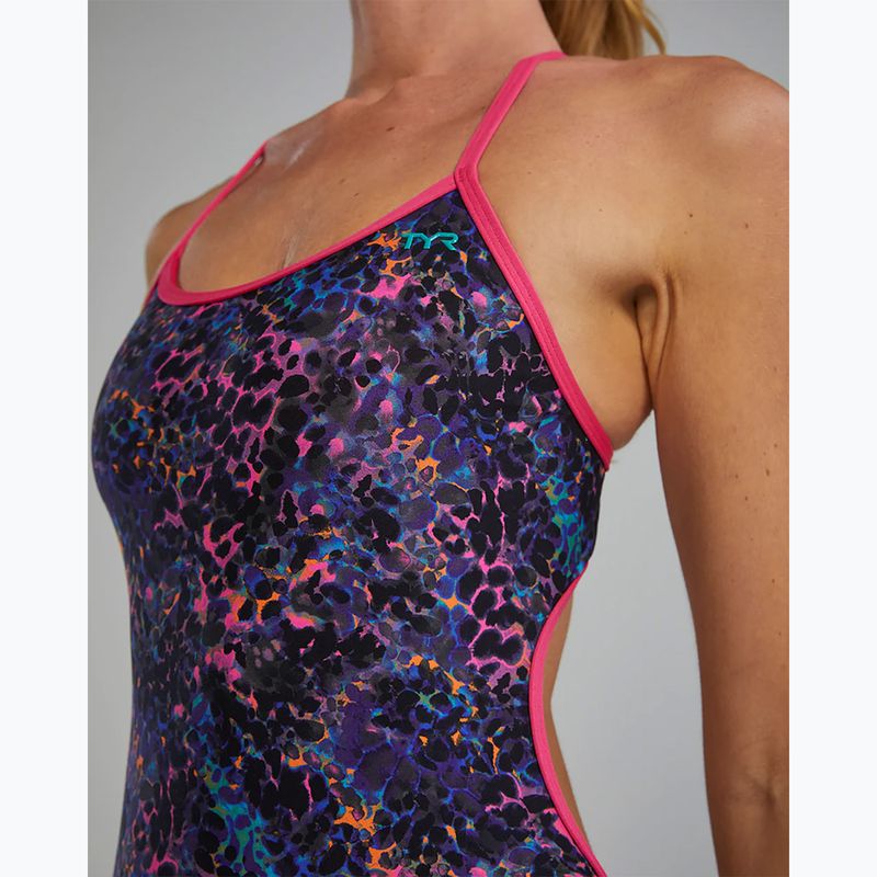 Moteriškas vientisas plaukimo kostiumėlis TYR Durafast Elite Trinityfit petunia stipple 7