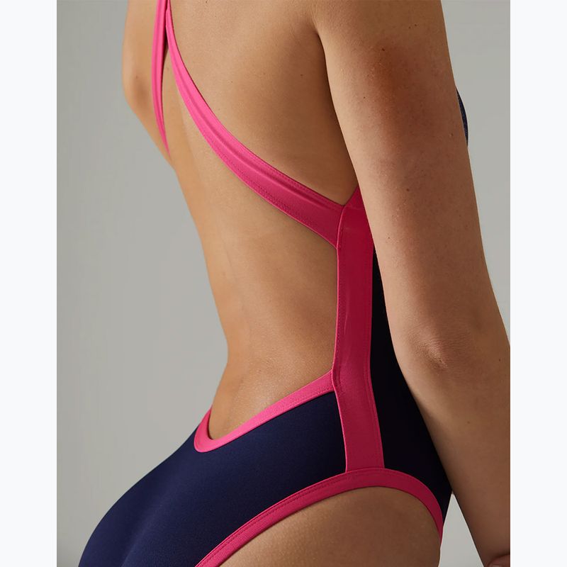 Moteriškas vientisas plaukimo kostiumėlis TYR Durafast Elite Wide Strap Openbackfit navy/pink 8