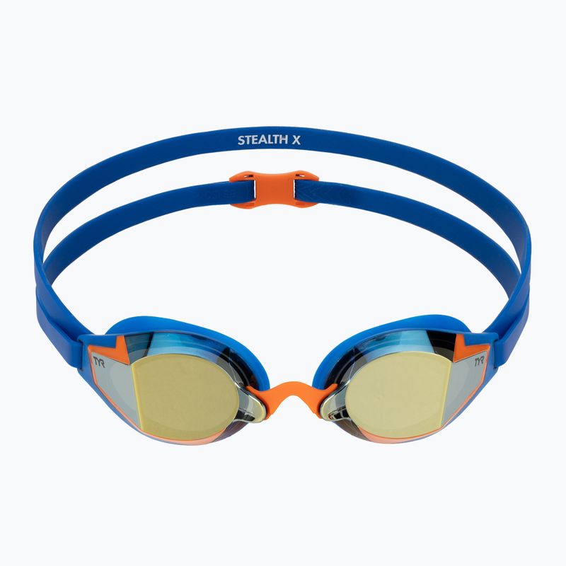 Akiniai plaukiojimui TYR Stealth-X Performance Mirrored navy/gold 2