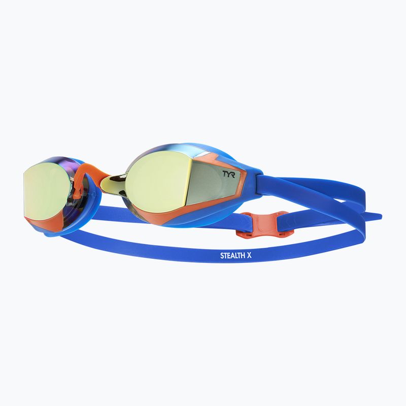 Akiniai plaukiojimui TYR Stealth-X Performance Mirrored navy/gold