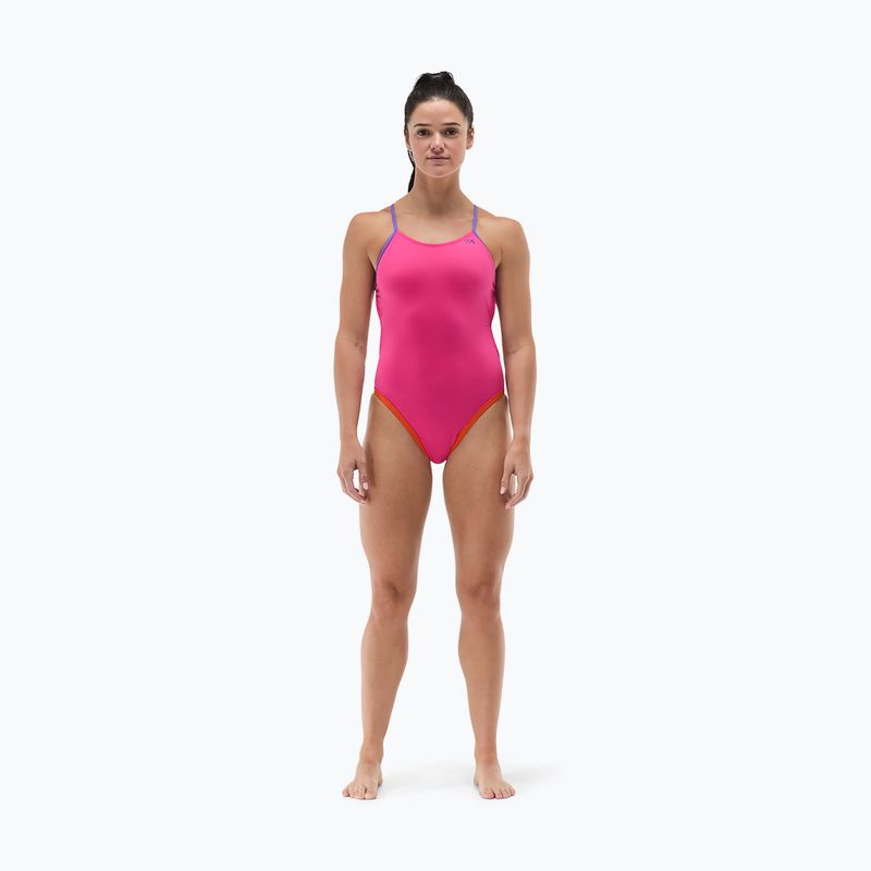 Moteriškas vientisas maudymosi kostiumėlis Tyr Multistrap Cutoutfit Durafast Elite pink/multi 2